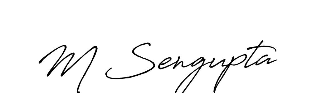 The best way (Antro_Vectra_Bolder) to make a short signature is to pick only two or three words in your name. The name M Sengupta include a total of six letters. For converting this name. M Sengupta signature style 7 images and pictures png