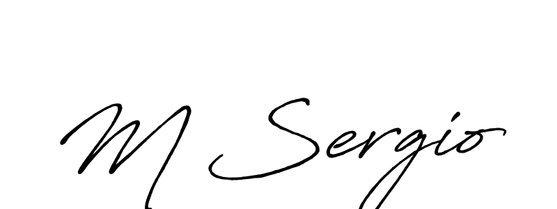 Use a signature maker to create a handwritten signature online. With this signature software, you can design (Antro_Vectra_Bolder) your own signature for name M Sergio. M Sergio signature style 7 images and pictures png