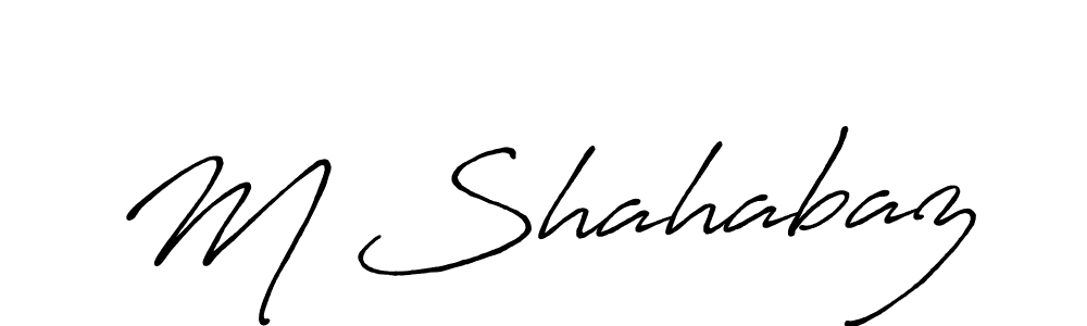 M Shahabaz stylish signature style. Best Handwritten Sign (Antro_Vectra_Bolder) for my name. Handwritten Signature Collection Ideas for my name M Shahabaz. M Shahabaz signature style 7 images and pictures png