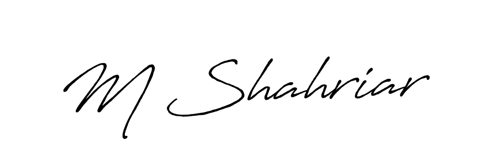 if you are searching for the best signature style for your name M Shahriar. so please give up your signature search. here we have designed multiple signature styles  using Antro_Vectra_Bolder. M Shahriar signature style 7 images and pictures png