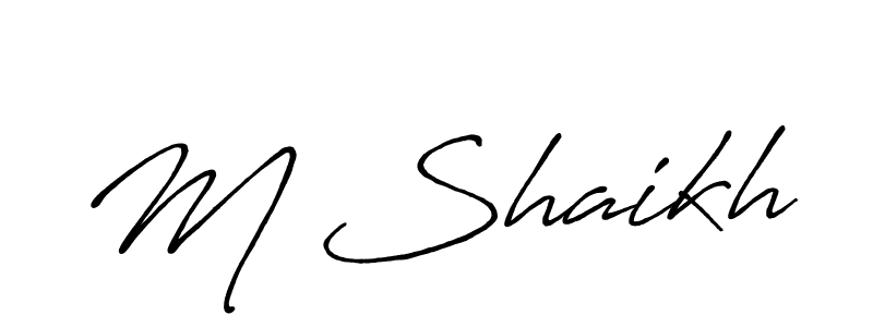 Also we have M Shaikh name is the best signature style. Create professional handwritten signature collection using Antro_Vectra_Bolder autograph style. M Shaikh signature style 7 images and pictures png