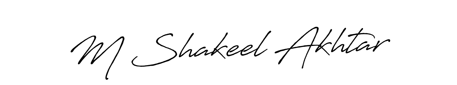 How to make M Shakeel Akhtar name signature. Use Antro_Vectra_Bolder style for creating short signs online. This is the latest handwritten sign. M Shakeel Akhtar signature style 7 images and pictures png