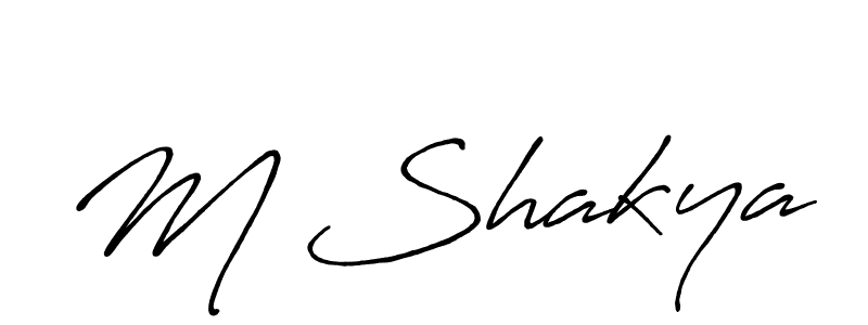 Use a signature maker to create a handwritten signature online. With this signature software, you can design (Antro_Vectra_Bolder) your own signature for name M Shakya. M Shakya signature style 7 images and pictures png