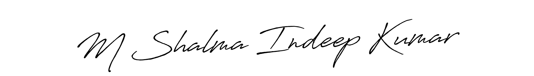 Create a beautiful signature design for name M Shalma Indeep Kumar. With this signature (Antro_Vectra_Bolder) fonts, you can make a handwritten signature for free. M Shalma Indeep Kumar signature style 7 images and pictures png