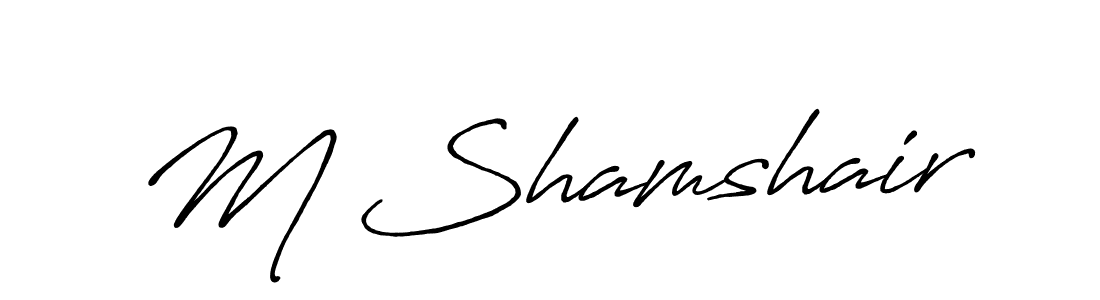Make a beautiful signature design for name M Shamshair. With this signature (Antro_Vectra_Bolder) style, you can create a handwritten signature for free. M Shamshair signature style 7 images and pictures png