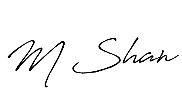 How to make M Shan signature? Antro_Vectra_Bolder is a professional autograph style. Create handwritten signature for M Shan name. M Shan signature style 7 images and pictures png