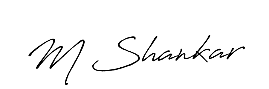 The best way (Antro_Vectra_Bolder) to make a short signature is to pick only two or three words in your name. The name M Shankar include a total of six letters. For converting this name. M Shankar signature style 7 images and pictures png