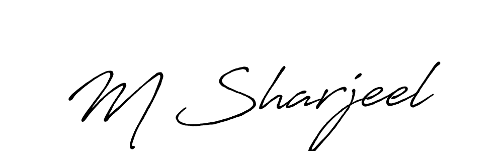 Create a beautiful signature design for name M Sharjeel. With this signature (Antro_Vectra_Bolder) fonts, you can make a handwritten signature for free. M Sharjeel signature style 7 images and pictures png