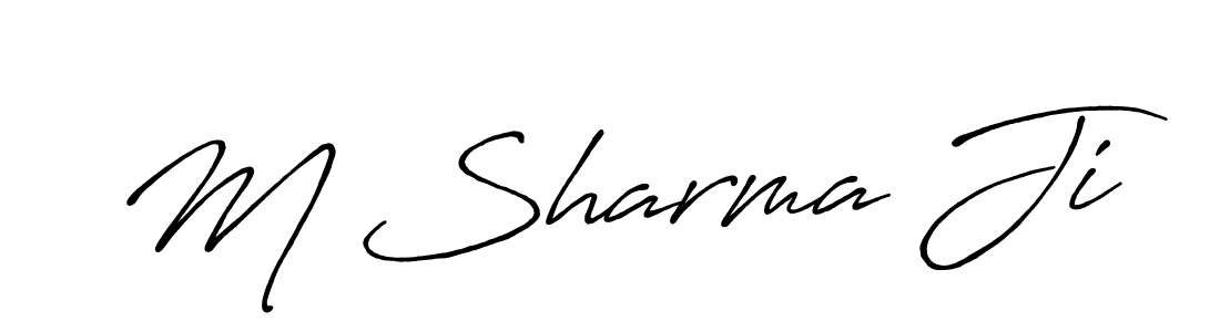 You should practise on your own different ways (Antro_Vectra_Bolder) to write your name (M Sharma Ji) in signature. don't let someone else do it for you. M Sharma Ji signature style 7 images and pictures png