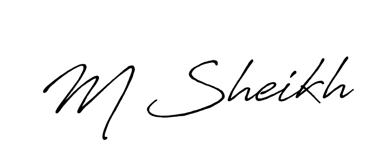 if you are searching for the best signature style for your name M Sheikh. so please give up your signature search. here we have designed multiple signature styles  using Antro_Vectra_Bolder. M Sheikh signature style 7 images and pictures png