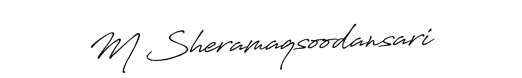 Also we have M Sheramaqsoodansari name is the best signature style. Create professional handwritten signature collection using Antro_Vectra_Bolder autograph style. M Sheramaqsoodansari signature style 7 images and pictures png