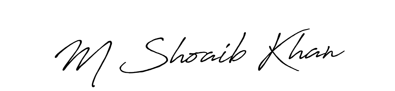 Create a beautiful signature design for name M Shoaib Khan. With this signature (Antro_Vectra_Bolder) fonts, you can make a handwritten signature for free. M Shoaib Khan signature style 7 images and pictures png