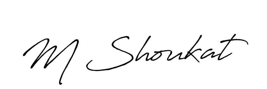 Create a beautiful signature design for name M Shoukat. With this signature (Antro_Vectra_Bolder) fonts, you can make a handwritten signature for free. M Shoukat signature style 7 images and pictures png