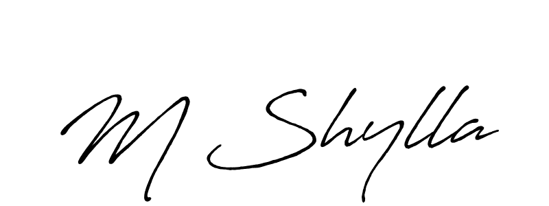 This is the best signature style for the M Shylla name. Also you like these signature font (Antro_Vectra_Bolder). Mix name signature. M Shylla signature style 7 images and pictures png