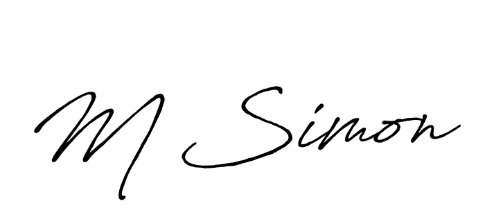 How to make M Simon signature? Antro_Vectra_Bolder is a professional autograph style. Create handwritten signature for M Simon name. M Simon signature style 7 images and pictures png
