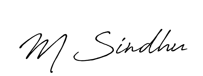 You should practise on your own different ways (Antro_Vectra_Bolder) to write your name (M Sindhu) in signature. don't let someone else do it for you. M Sindhu signature style 7 images and pictures png