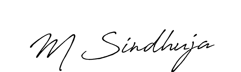 How to make M Sindhuja signature? Antro_Vectra_Bolder is a professional autograph style. Create handwritten signature for M Sindhuja name. M Sindhuja signature style 7 images and pictures png