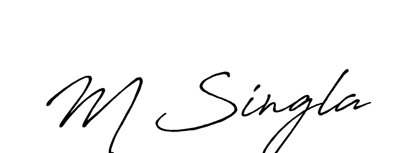 Design your own signature with our free online signature maker. With this signature software, you can create a handwritten (Antro_Vectra_Bolder) signature for name M Singla. M Singla signature style 7 images and pictures png