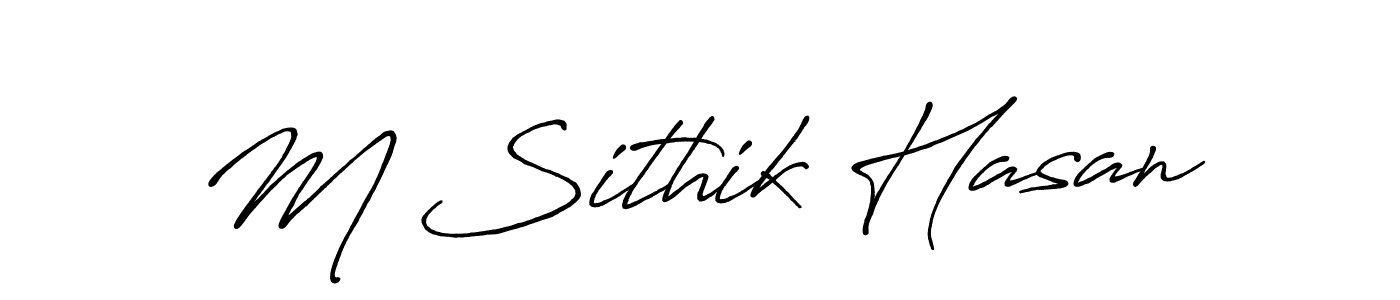 How to make M Sithik Hasan signature? Antro_Vectra_Bolder is a professional autograph style. Create handwritten signature for M Sithik Hasan name. M Sithik Hasan signature style 7 images and pictures png