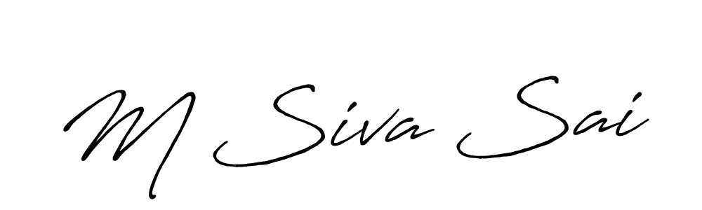 Use a signature maker to create a handwritten signature online. With this signature software, you can design (Antro_Vectra_Bolder) your own signature for name M Siva Sai. M Siva Sai signature style 7 images and pictures png