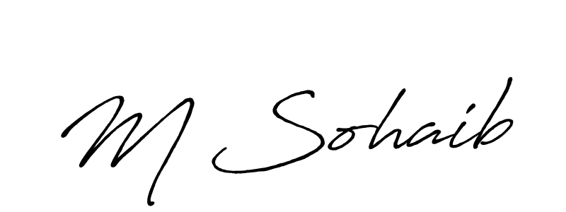The best way (Antro_Vectra_Bolder) to make a short signature is to pick only two or three words in your name. The name M Sohaib include a total of six letters. For converting this name. M Sohaib signature style 7 images and pictures png