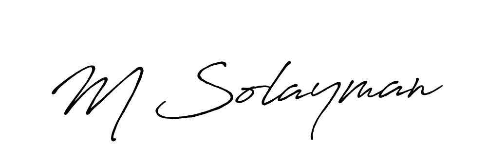 Use a signature maker to create a handwritten signature online. With this signature software, you can design (Antro_Vectra_Bolder) your own signature for name M Solayman. M Solayman signature style 7 images and pictures png