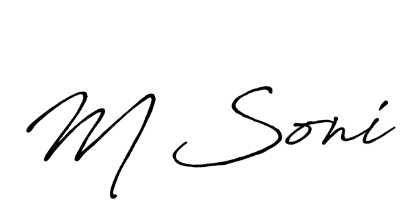 Design your own signature with our free online signature maker. With this signature software, you can create a handwritten (Antro_Vectra_Bolder) signature for name M Soni. M Soni signature style 7 images and pictures png