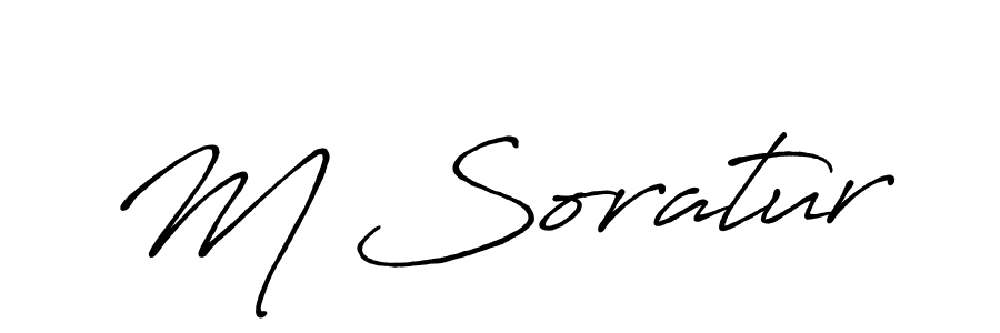 The best way (Antro_Vectra_Bolder) to make a short signature is to pick only two or three words in your name. The name M Soratur include a total of six letters. For converting this name. M Soratur signature style 7 images and pictures png