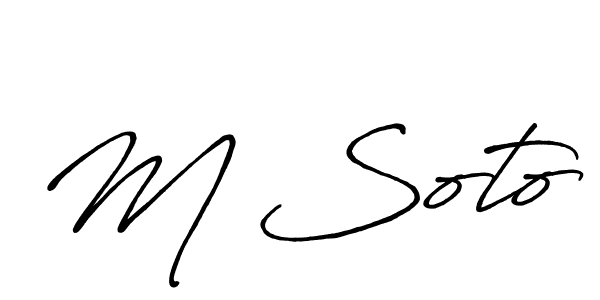 Also You can easily find your signature by using the search form. We will create M Soto name handwritten signature images for you free of cost using Antro_Vectra_Bolder sign style. M Soto signature style 7 images and pictures png
