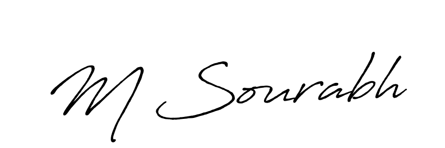 Use a signature maker to create a handwritten signature online. With this signature software, you can design (Antro_Vectra_Bolder) your own signature for name M Sourabh. M Sourabh signature style 7 images and pictures png