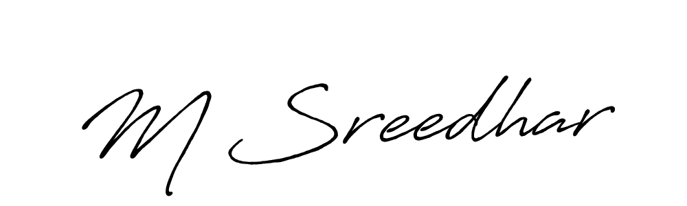 How to make M Sreedhar name signature. Use Antro_Vectra_Bolder style for creating short signs online. This is the latest handwritten sign. M Sreedhar signature style 7 images and pictures png