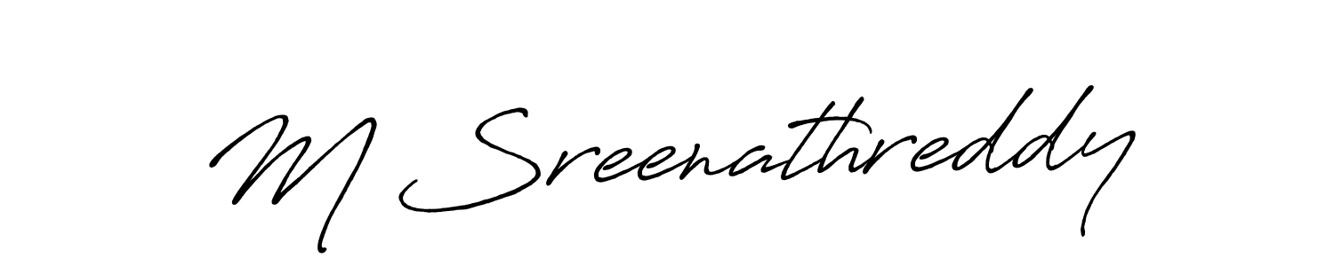 Make a beautiful signature design for name M Sreenathreddy. With this signature (Antro_Vectra_Bolder) style, you can create a handwritten signature for free. M Sreenathreddy signature style 7 images and pictures png