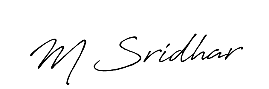 Also You can easily find your signature by using the search form. We will create M Sridhar name handwritten signature images for you free of cost using Antro_Vectra_Bolder sign style. M Sridhar signature style 7 images and pictures png