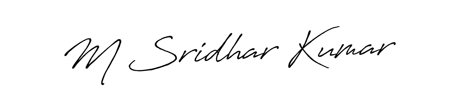 Make a short M Sridhar Kumar signature style. Manage your documents anywhere anytime using Antro_Vectra_Bolder. Create and add eSignatures, submit forms, share and send files easily. M Sridhar Kumar signature style 7 images and pictures png