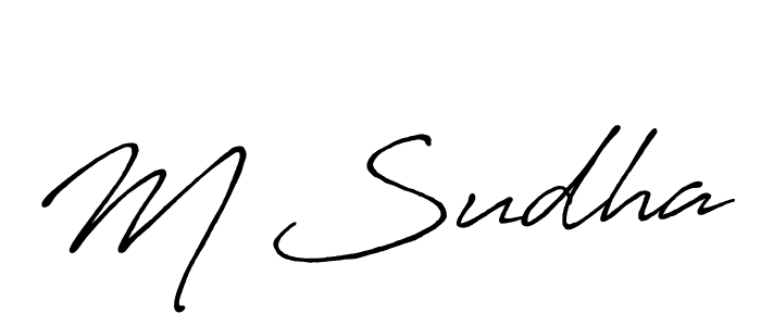 Also we have M Sudha name is the best signature style. Create professional handwritten signature collection using Antro_Vectra_Bolder autograph style. M Sudha signature style 7 images and pictures png