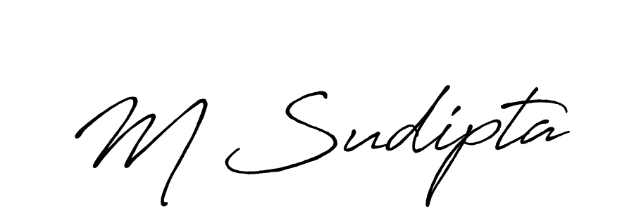 Make a beautiful signature design for name M Sudipta. With this signature (Antro_Vectra_Bolder) style, you can create a handwritten signature for free. M Sudipta signature style 7 images and pictures png