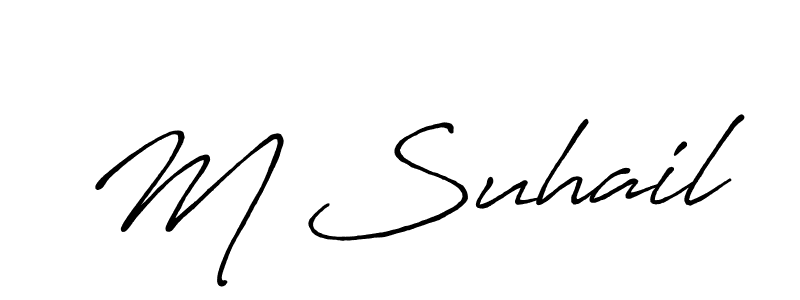 if you are searching for the best signature style for your name M Suhail. so please give up your signature search. here we have designed multiple signature styles  using Antro_Vectra_Bolder. M Suhail signature style 7 images and pictures png