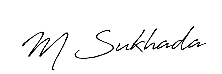 Create a beautiful signature design for name M Sukhada. With this signature (Antro_Vectra_Bolder) fonts, you can make a handwritten signature for free. M Sukhada signature style 7 images and pictures png