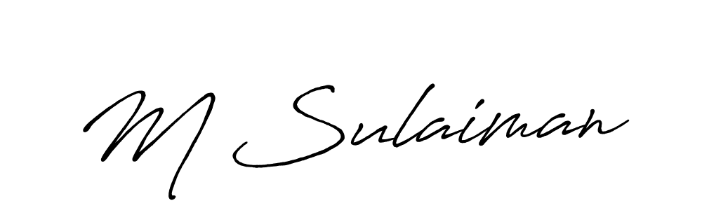 Also we have M Sulaiman name is the best signature style. Create professional handwritten signature collection using Antro_Vectra_Bolder autograph style. M Sulaiman signature style 7 images and pictures png