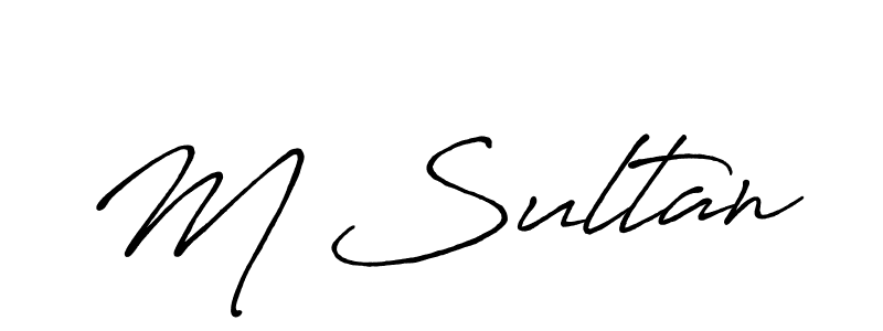 Create a beautiful signature design for name M Sultan. With this signature (Antro_Vectra_Bolder) fonts, you can make a handwritten signature for free. M Sultan signature style 7 images and pictures png
