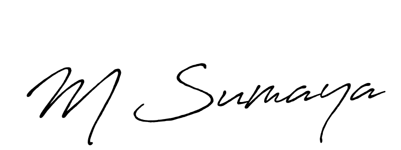 if you are searching for the best signature style for your name M Sumaya. so please give up your signature search. here we have designed multiple signature styles  using Antro_Vectra_Bolder. M Sumaya signature style 7 images and pictures png