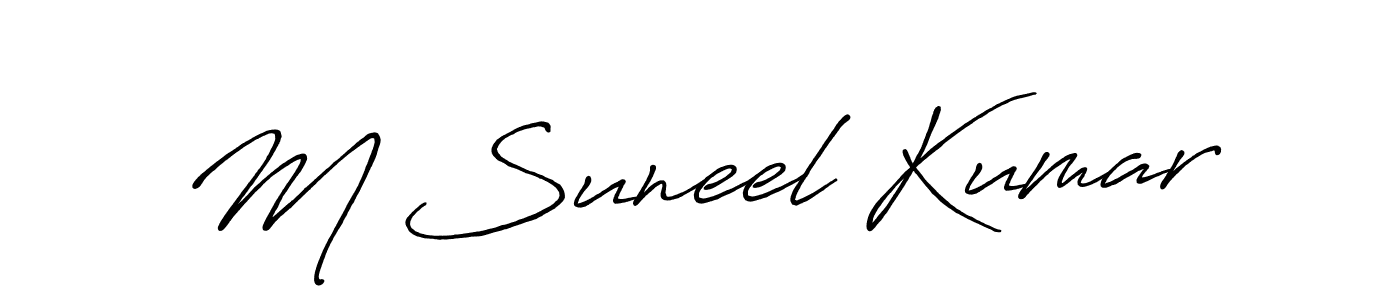 M Suneel Kumar stylish signature style. Best Handwritten Sign (Antro_Vectra_Bolder) for my name. Handwritten Signature Collection Ideas for my name M Suneel Kumar. M Suneel Kumar signature style 7 images and pictures png