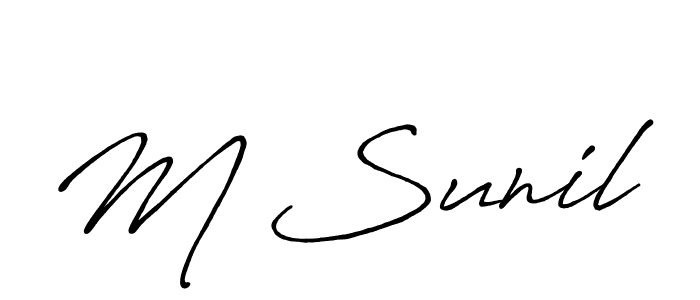 M Sunil stylish signature style. Best Handwritten Sign (Antro_Vectra_Bolder) for my name. Handwritten Signature Collection Ideas for my name M Sunil. M Sunil signature style 7 images and pictures png