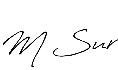 Design your own signature with our free online signature maker. With this signature software, you can create a handwritten (Antro_Vectra_Bolder) signature for name M Sur. M Sur signature style 7 images and pictures png