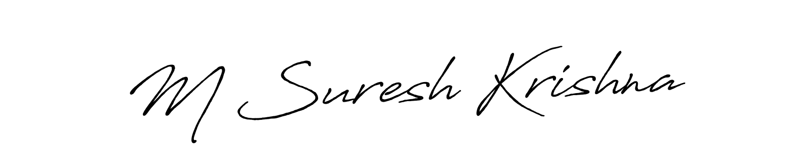 This is the best signature style for the M Suresh Krishna name. Also you like these signature font (Antro_Vectra_Bolder). Mix name signature. M Suresh Krishna signature style 7 images and pictures png