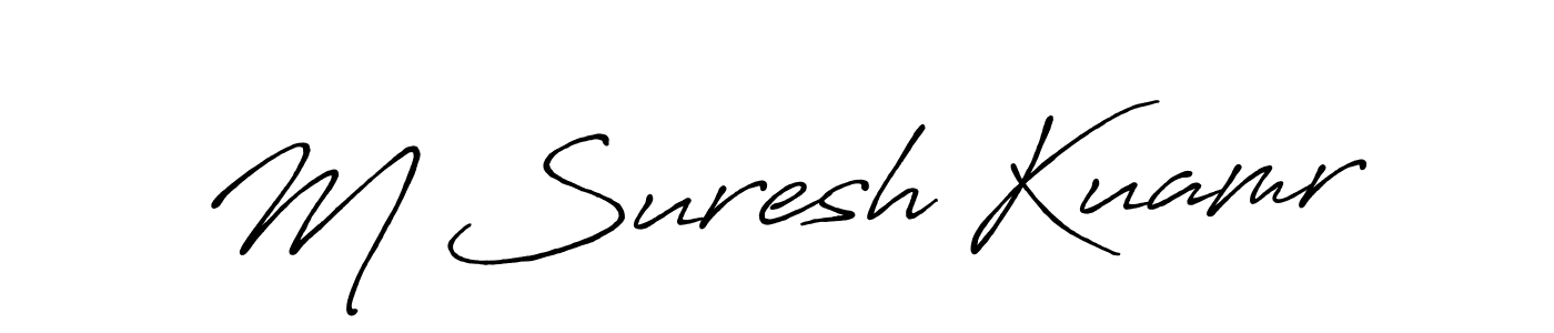 Make a beautiful signature design for name M Suresh Kuamr. With this signature (Antro_Vectra_Bolder) style, you can create a handwritten signature for free. M Suresh Kuamr signature style 7 images and pictures png