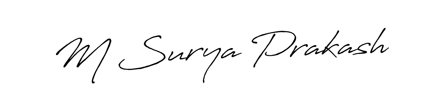 Also You can easily find your signature by using the search form. We will create M Surya Prakash name handwritten signature images for you free of cost using Antro_Vectra_Bolder sign style. M Surya Prakash signature style 7 images and pictures png