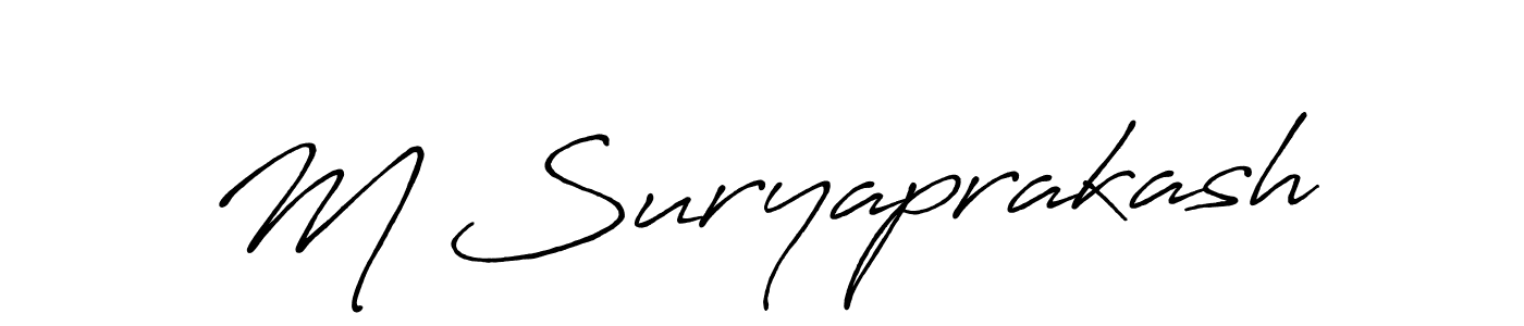 Also we have M Suryaprakash name is the best signature style. Create professional handwritten signature collection using Antro_Vectra_Bolder autograph style. M Suryaprakash signature style 7 images and pictures png