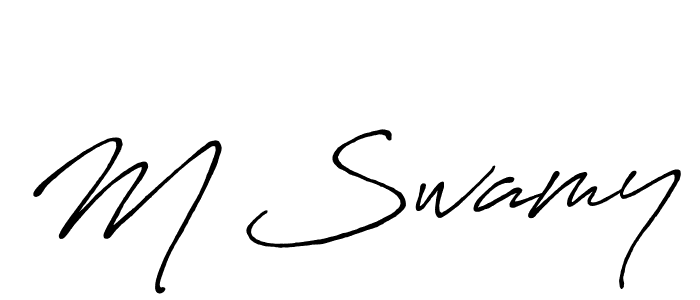 Make a beautiful signature design for name M Swamy. With this signature (Antro_Vectra_Bolder) style, you can create a handwritten signature for free. M Swamy signature style 7 images and pictures png