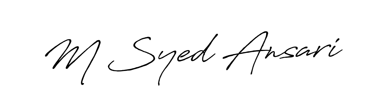 How to make M Syed Ansari name signature. Use Antro_Vectra_Bolder style for creating short signs online. This is the latest handwritten sign. M Syed Ansari signature style 7 images and pictures png